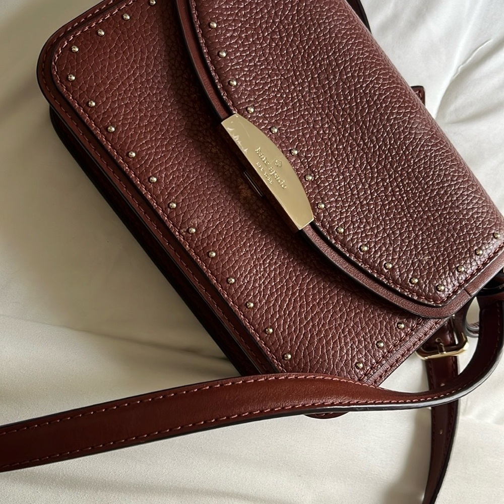 Kate Spade Brown Crossbody Bag with Textured Leather